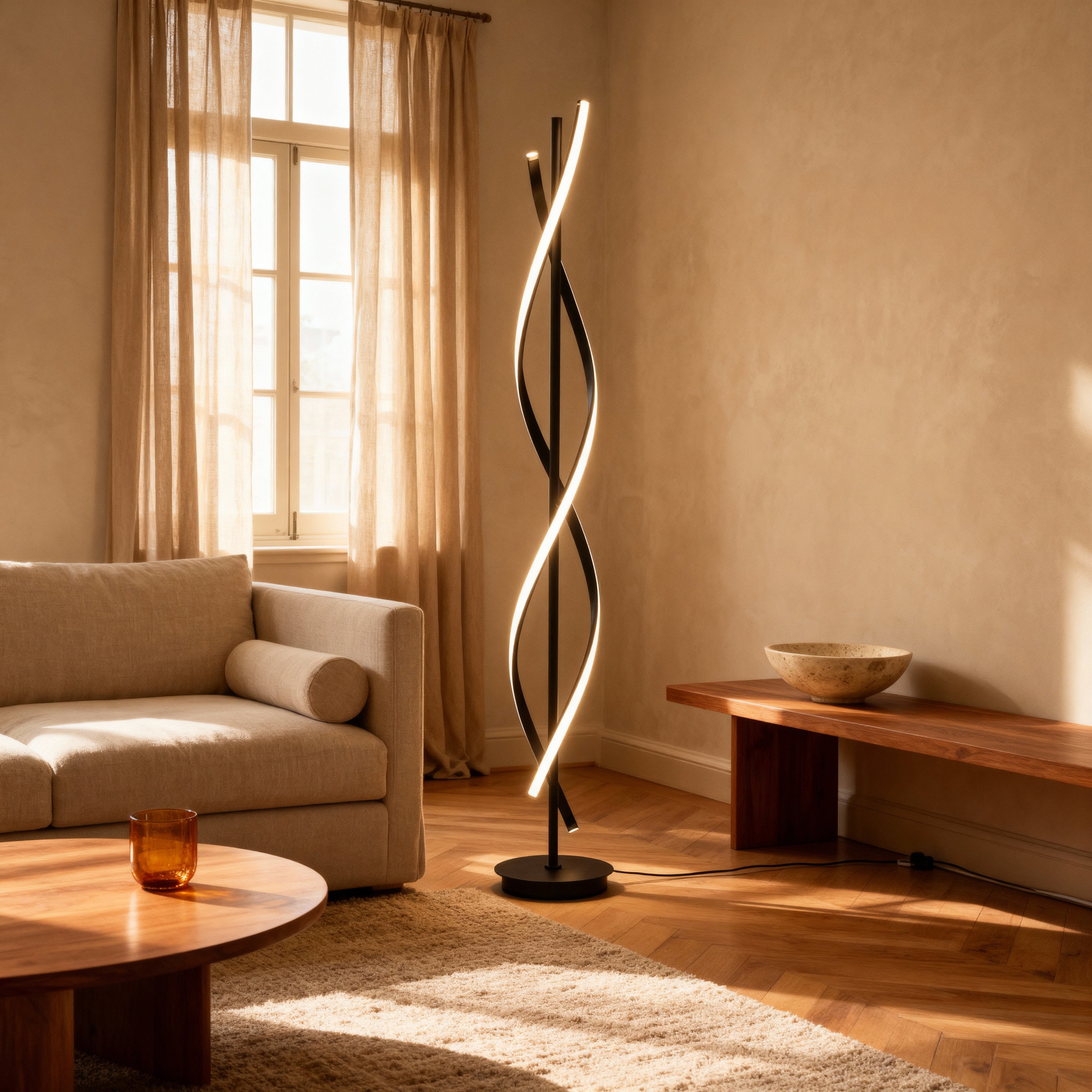 Modern Arc Floor Lamp with Sculptural Design | Stylish Lighting for Living Room Decor