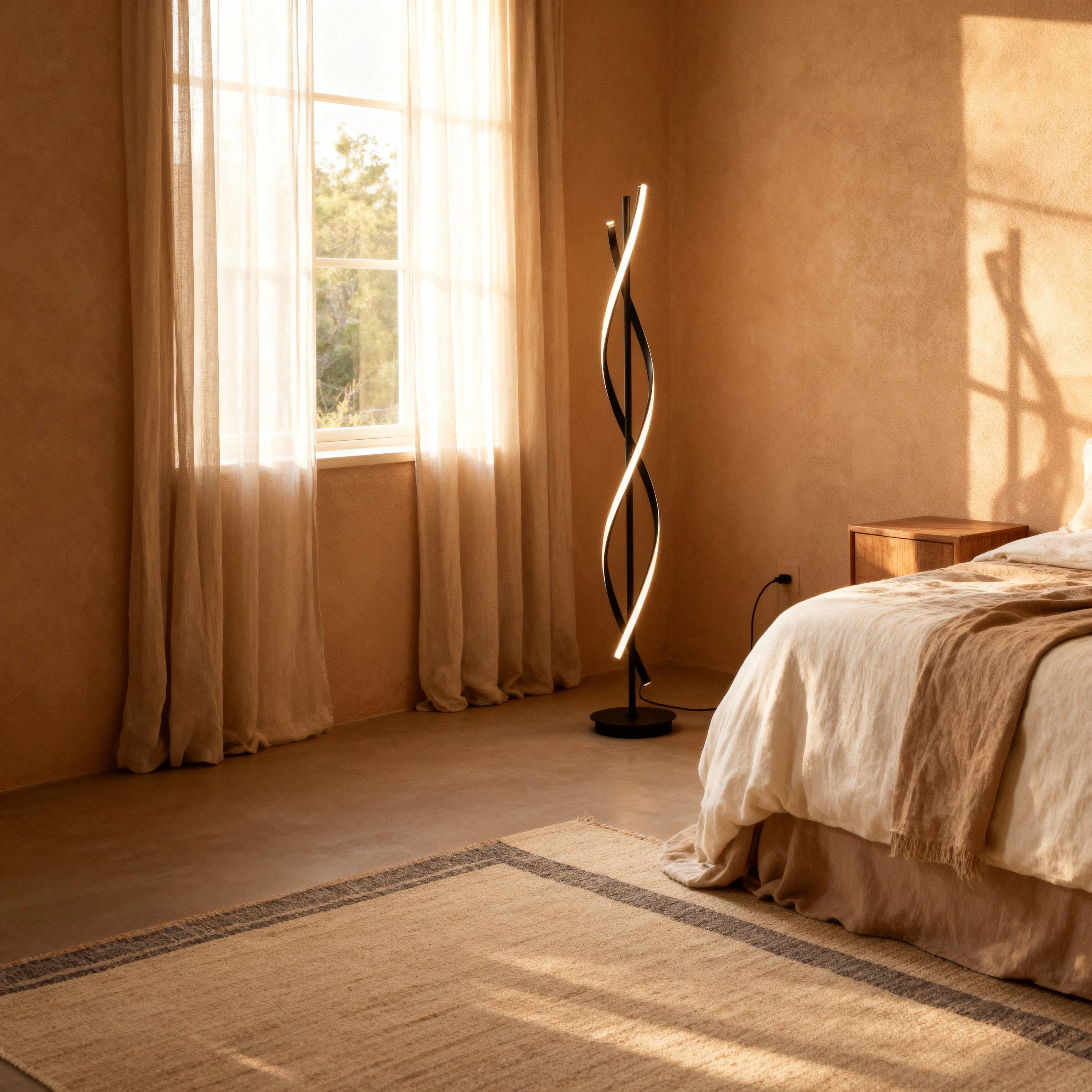 Modern Arc Floor Lamp with Sculptural Design | Stylish Lighting for Living Room Decor
