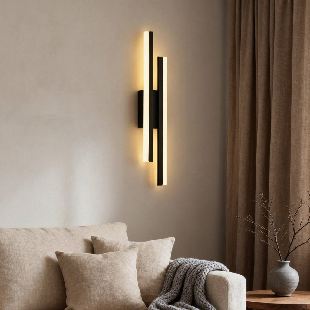 Modern Asymmetric Vanity Light Bar with Adjustable Color Temperature | Stylish Iron Bathroom Lighting for Elegant Illumination