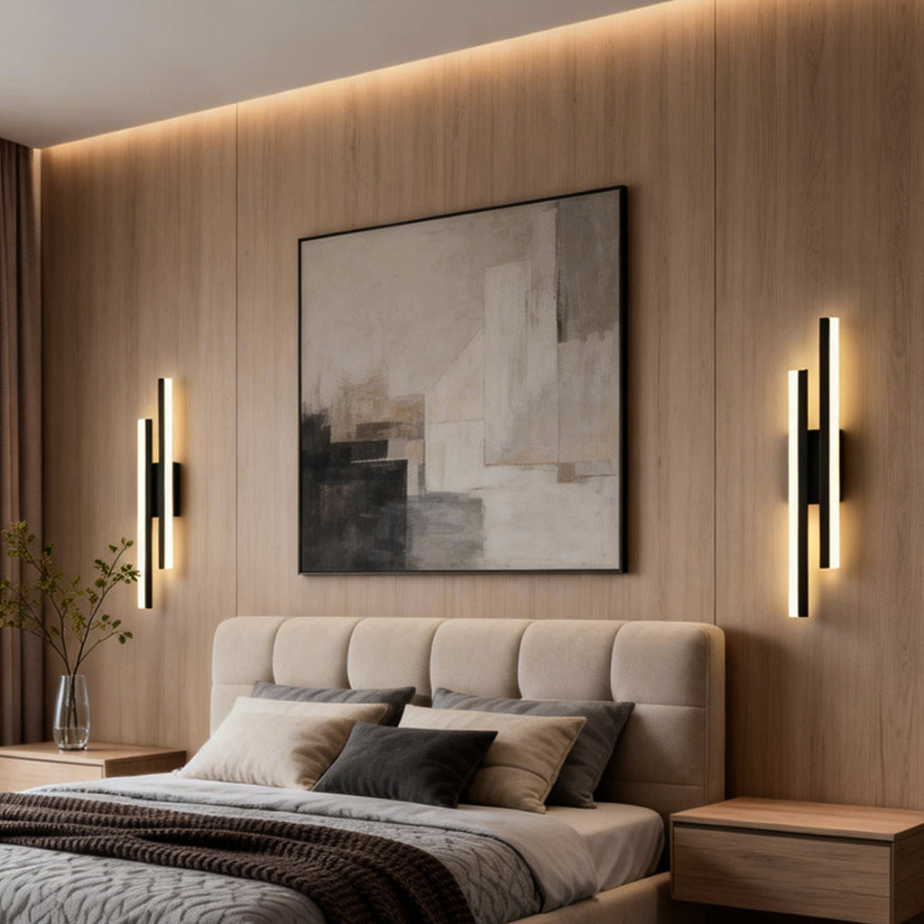 Modern Asymmetric Vanity Light Bar with Adjustable Color Temperature | Stylish Iron Bathroom Lighting for Elegant Illumination
