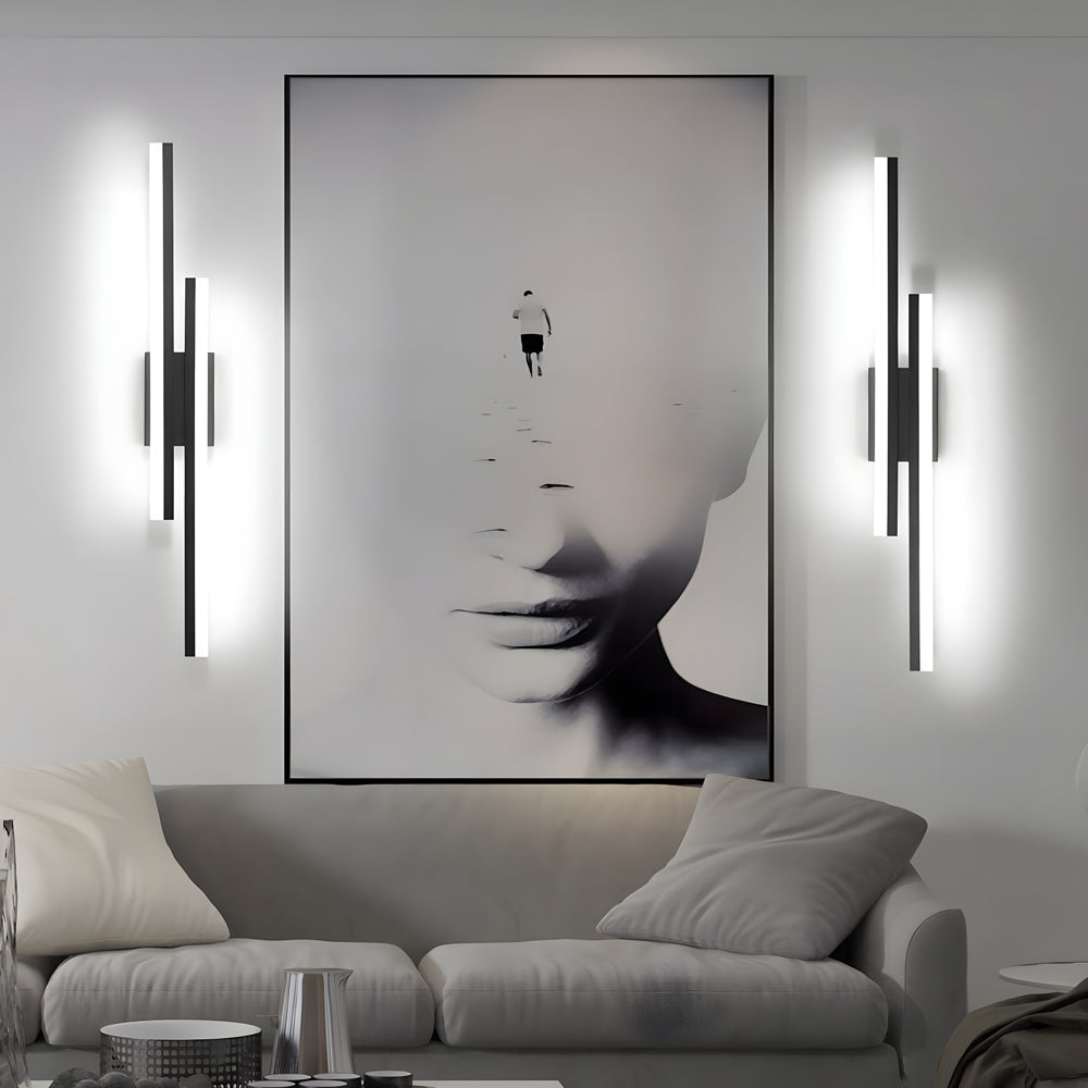 Modern Asymmetric Vanity Light Bar with Adjustable Color Temperature | Stylish Iron Bathroom Lighting for Elegant Illumination
