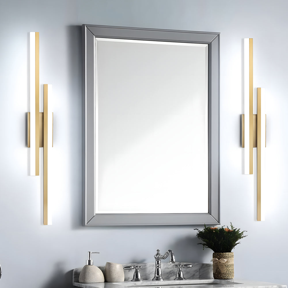Modern Asymmetric Vanity Light Bar with Adjustable Color Temperature | Stylish Iron Bathroom Lighting for Elegant Illumination