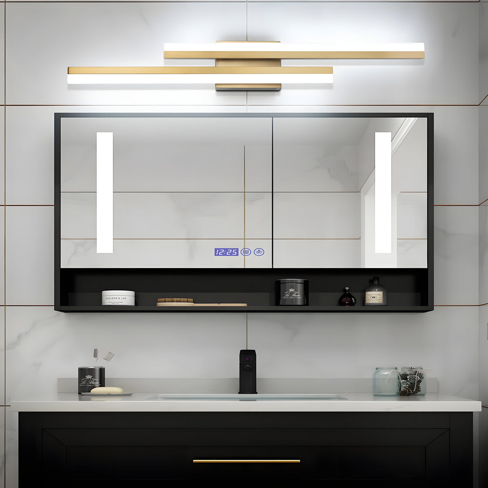 Modern Asymmetric Vanity Light Bar with Adjustable Color Temperature | Stylish Iron Bathroom Lighting for Elegant Illumination