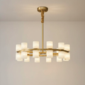 Modern Brass Pendant Light with Alabaster Shades | Elegant Kitchen Pendant Lighting for Inviting Ambiance