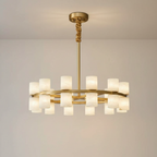 Modern Brass Pendant Light with Alabaster Shades | Elegant Kitchen Pendant Lighting for Inviting Ambiance