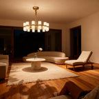 Modern Brass Pendant Light with Alabaster Shades | Elegant Kitchen Pendant Lighting for Inviting Ambiance
