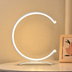 Modern C-Shaped Table Lamp | Touch Control & Adjustable Color Temperatures | Stylish Bedside Lighting for Versatile Ambience
