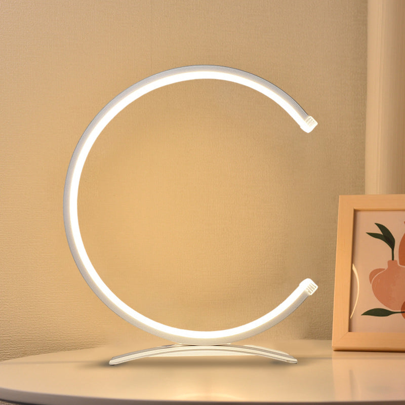 Modern C-Shaped Table Lamp | Touch Control & Adjustable Color Temperatures | Stylish Bedside Lighting for Versatile Ambience