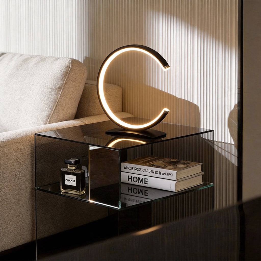Modern C-Shaped Table Lamp | Touch Control & Adjustable Color Temperatures | Stylish Bedside Lighting for Versatile Ambience