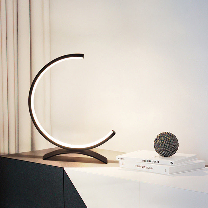 Modern C-Shaped Table Lamp | Touch Control & Adjustable Color Temperatures | Stylish Bedside Lighting for Versatile Ambience