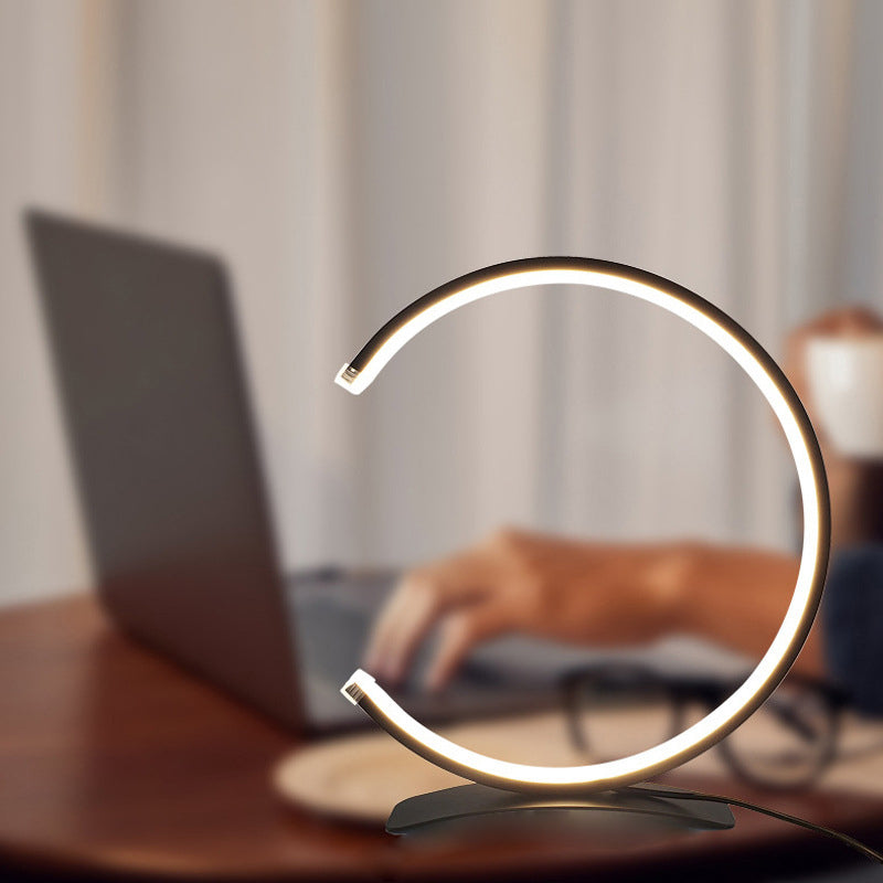 Modern C-Shaped Table Lamp | Touch Control & Adjustable Color Temperatures | Stylish Bedside Lighting for Versatile Ambience