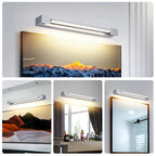 Modern Chrome Vanity Light | 360° Rotatable Head & Acrylic Shade for Perfect Bathroom Lighting