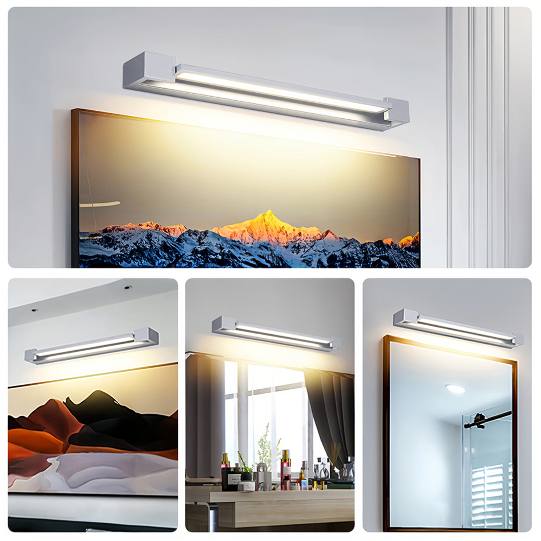 Modern Chrome Vanity Light | 360° Rotatable Head & Acrylic Shade for Perfect Bathroom Lighting