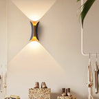 Modern Curved Wall Sconce Light with Dual Directional Projection | Waterproof Design for Outdoor Illumination