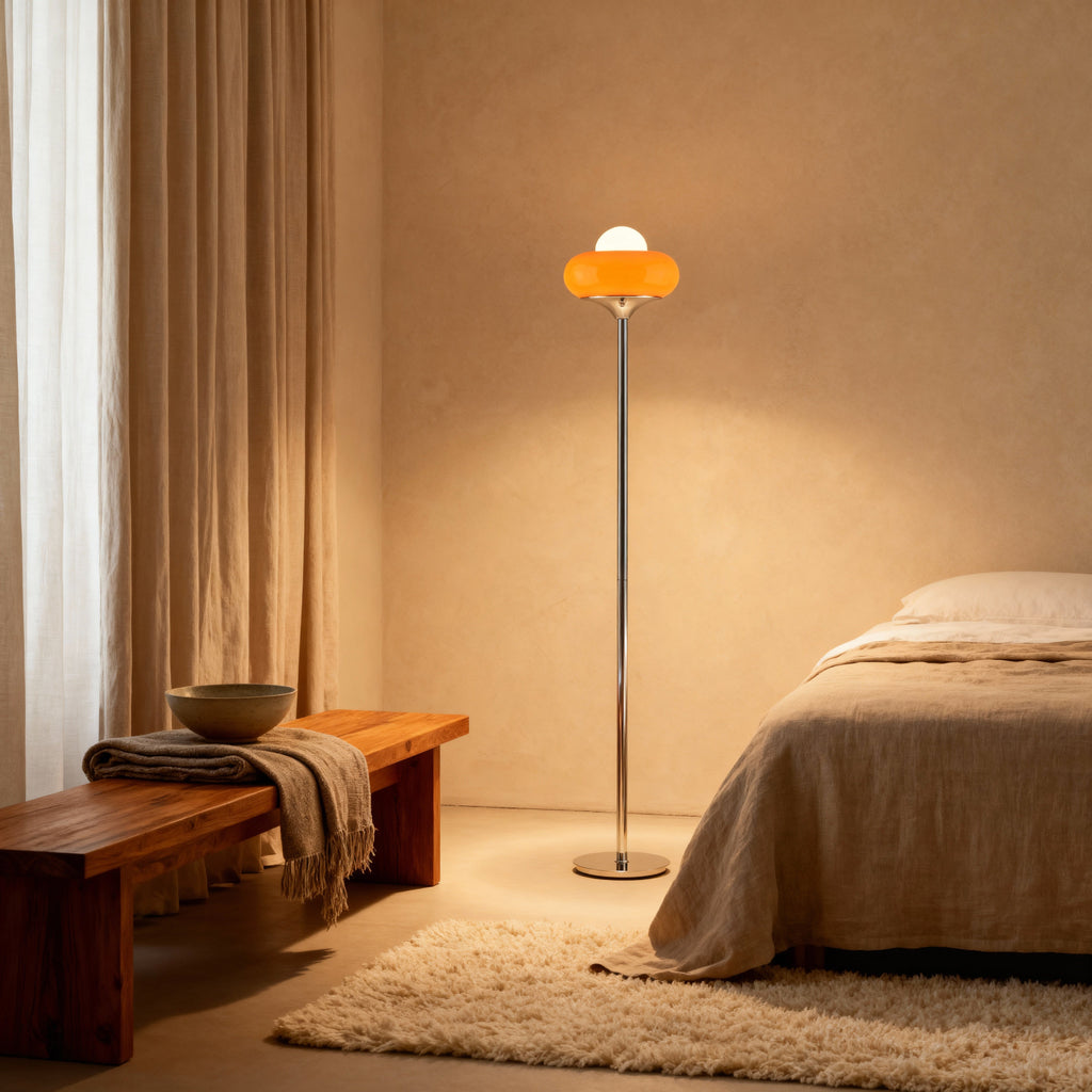 Modern Floor Lamp | Opal Glass Standing Lamp with Soft Ambient Glow | Stylish Lighting for Living Room