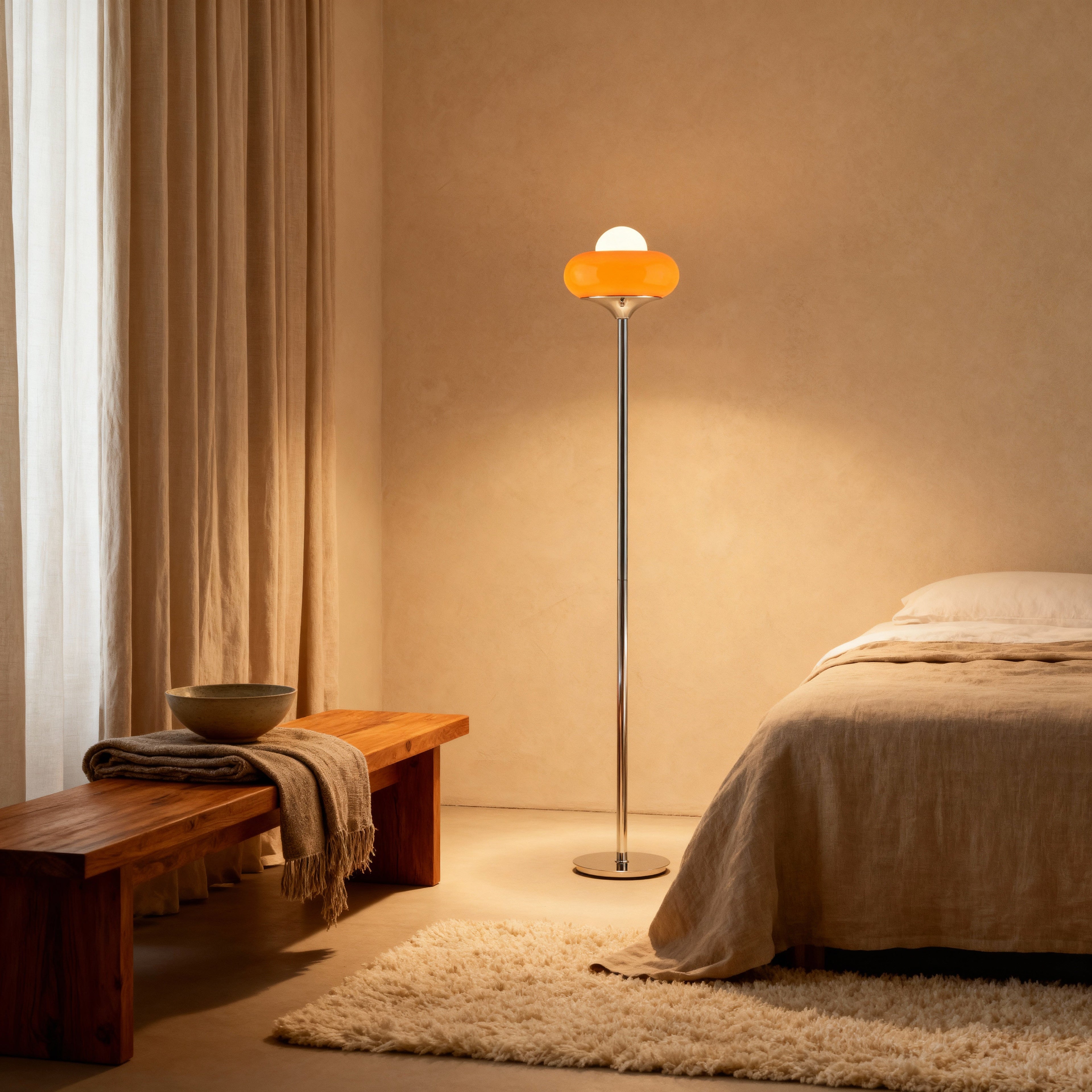 Modern Floor Lamp | Opal Glass Standing Lamp with Soft Ambient Glow | Stylish Lighting for Living Room