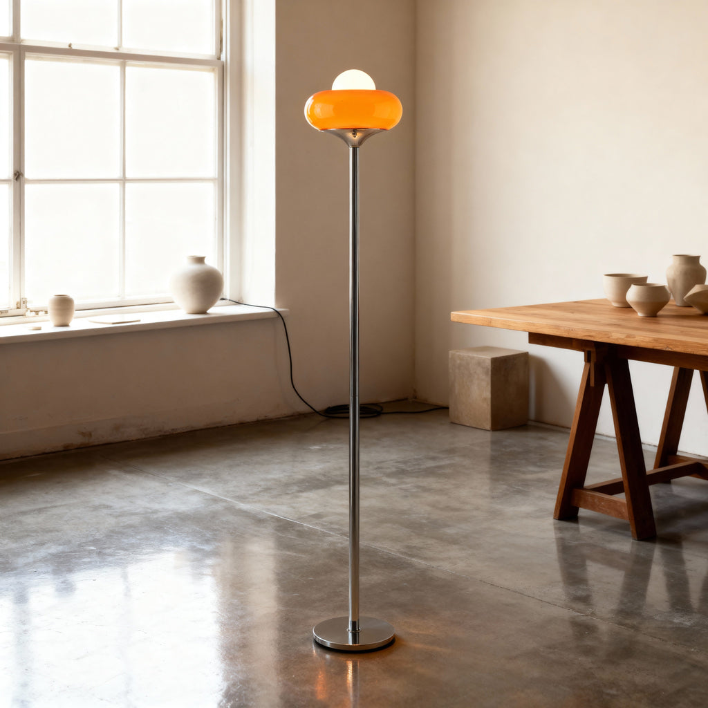 Modern Floor Lamp | Opal Glass Standing Lamp with Soft Ambient Glow | Stylish Lighting for Living Room