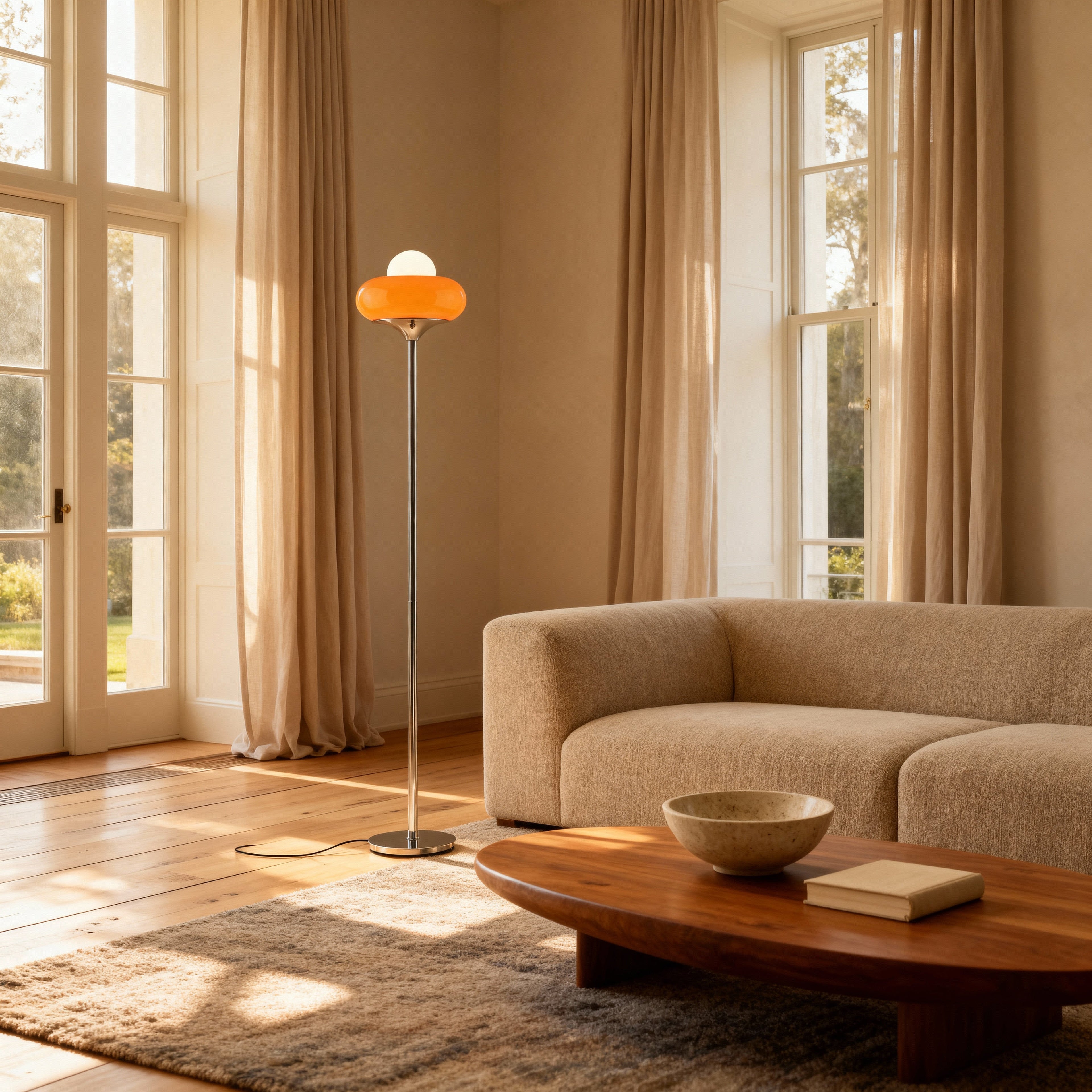 Modern Floor Lamp | Opal Glass Standing Lamp with Soft Ambient Glow | Stylish Lighting for Living Room