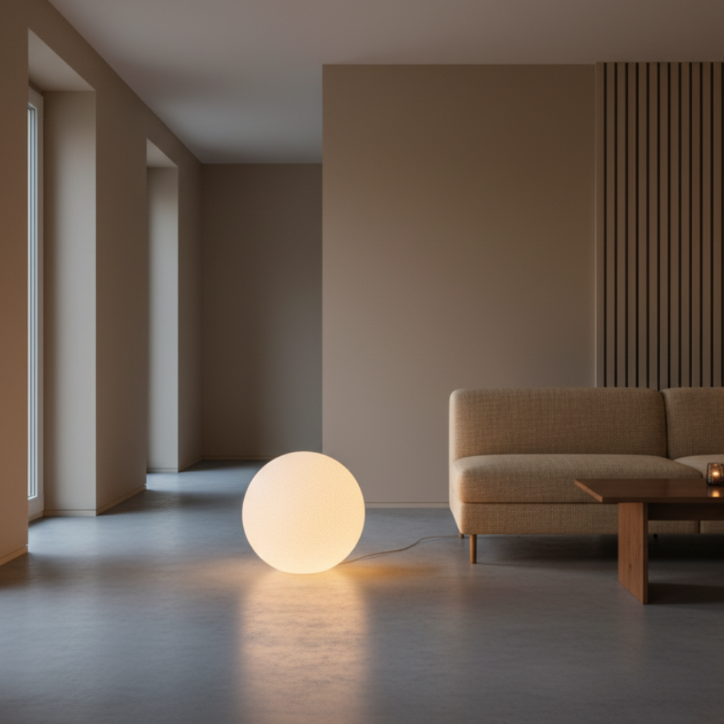 Modern Floor Lamp | Stylish Resin Globe with Soft Light Diffusion | Elegant Design for Cozy Ambiance