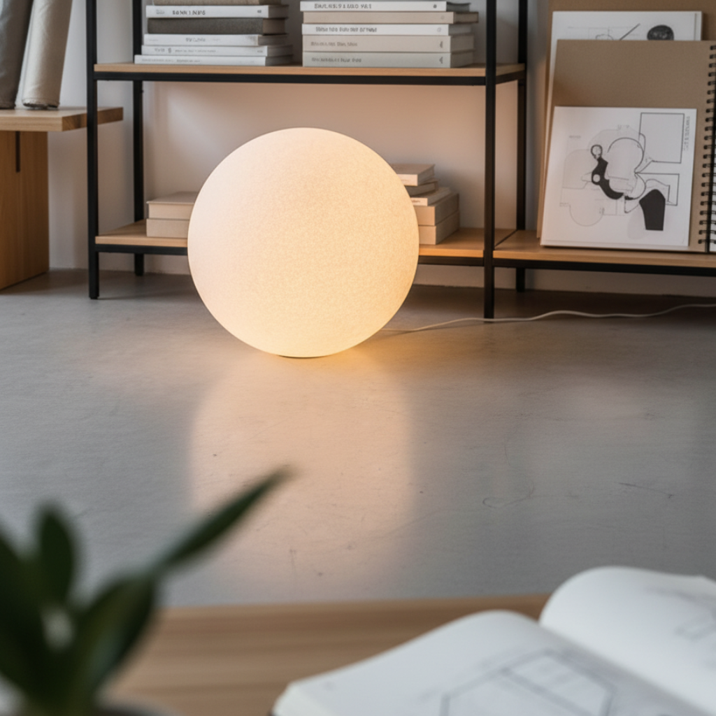 Modern Floor Lamp | Stylish Resin Globe with Soft Light Diffusion | Elegant Design for Cozy Ambiance