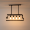 Modern Geometric Glass Pendant Light | Adjustable Height for Kitchen Island Illumination