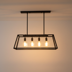 Modern Geometric Glass Pendant Light | Adjustable Height for Kitchen Island Illumination
