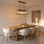 Modern Geometric Glass Pendant Light | Adjustable Height for Kitchen Island Illumination
