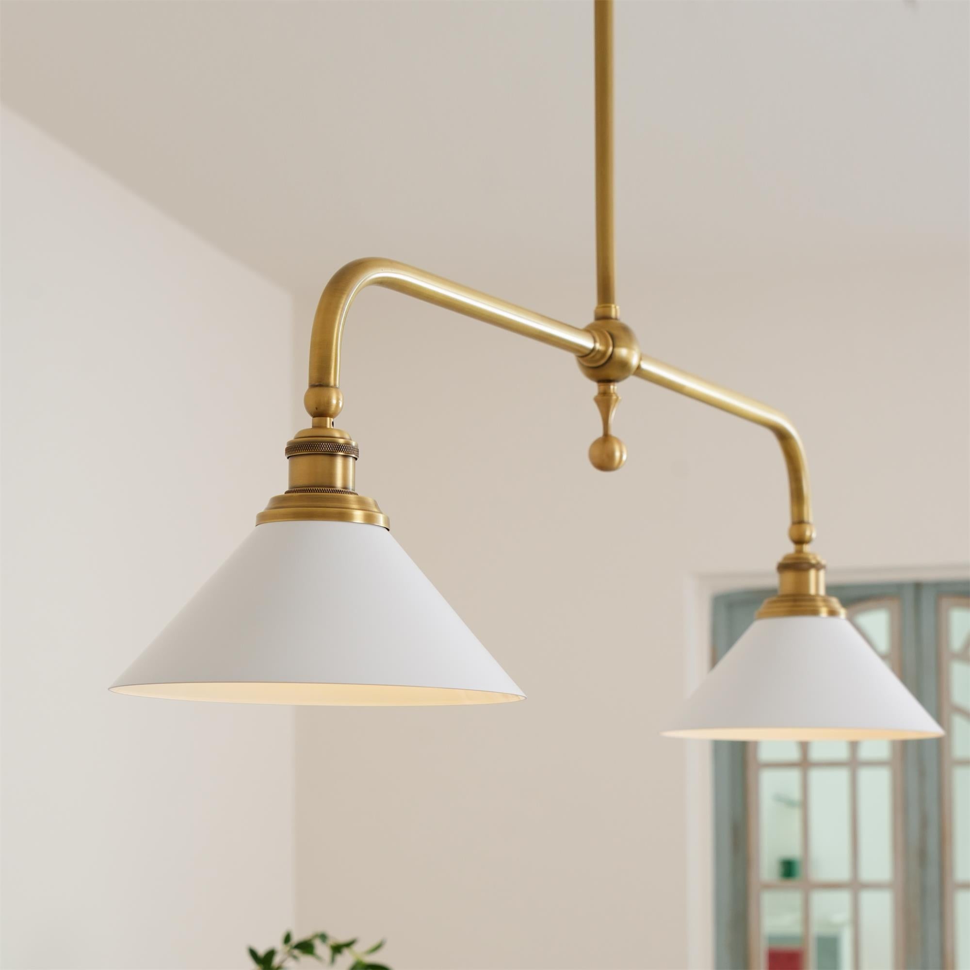 Modern Glass Pendant Light | Adjustable Length for Cozy Kitchen Lighting