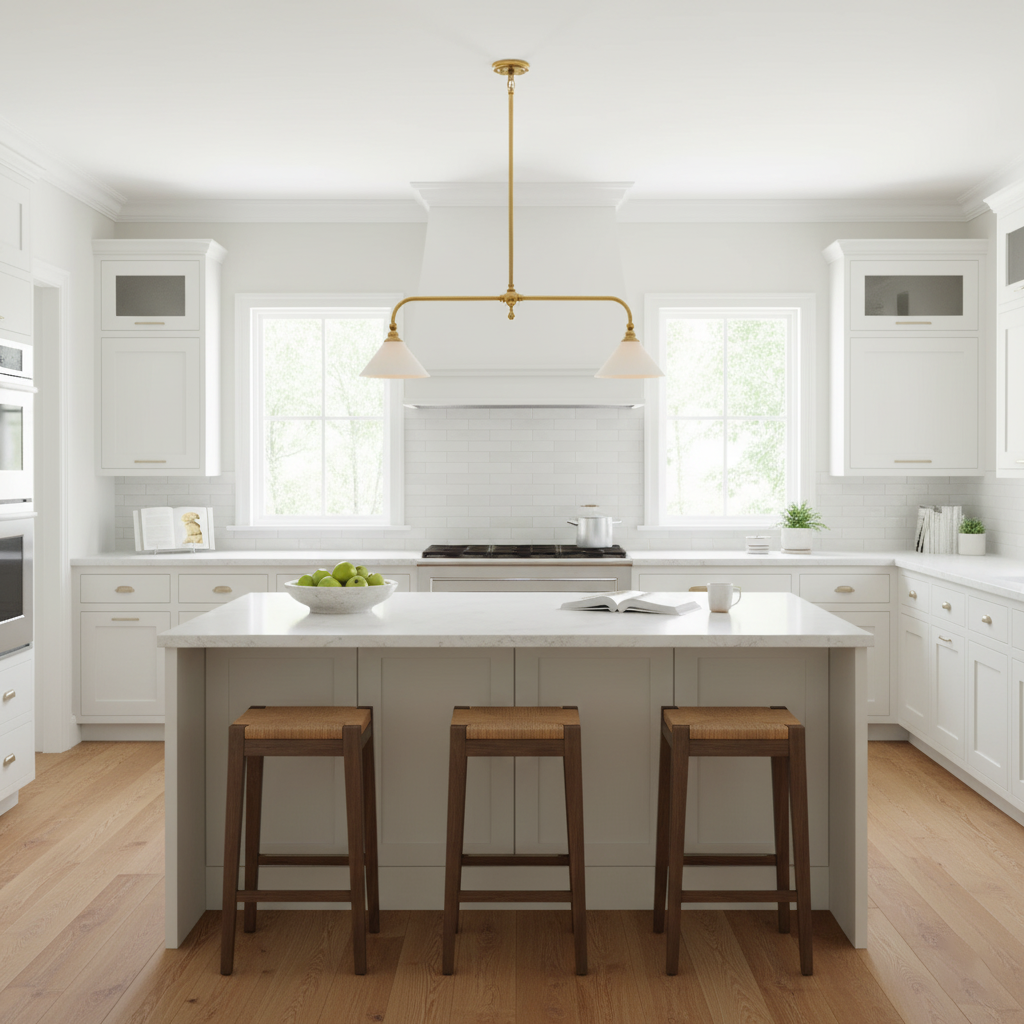 Modern Glass Pendant Light | Adjustable Length for Cozy Kitchen Lighting