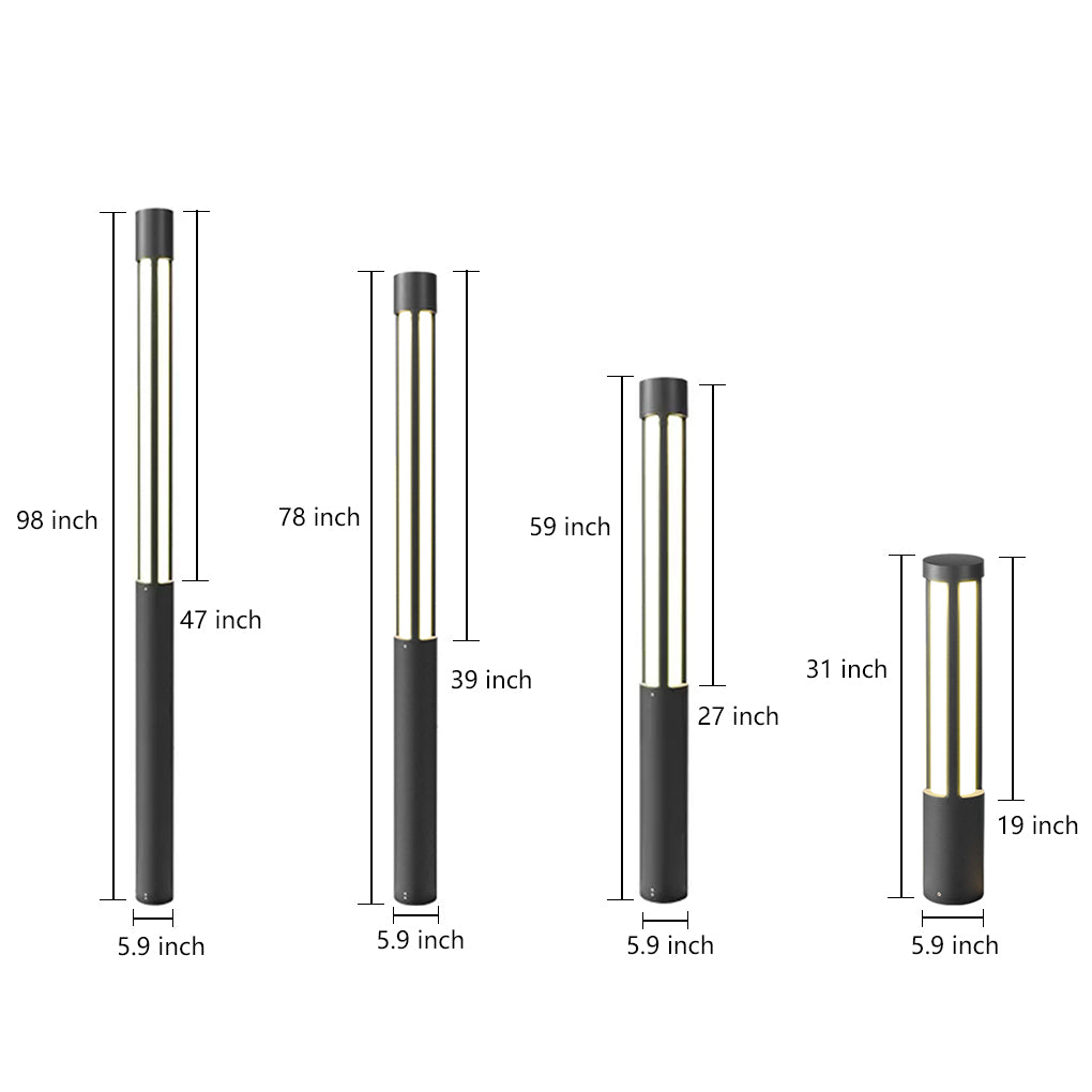 Modern LED Bollard Lights | Cylindrical Design with IP65 Waterproofing | Versatile Outdoor Illumination