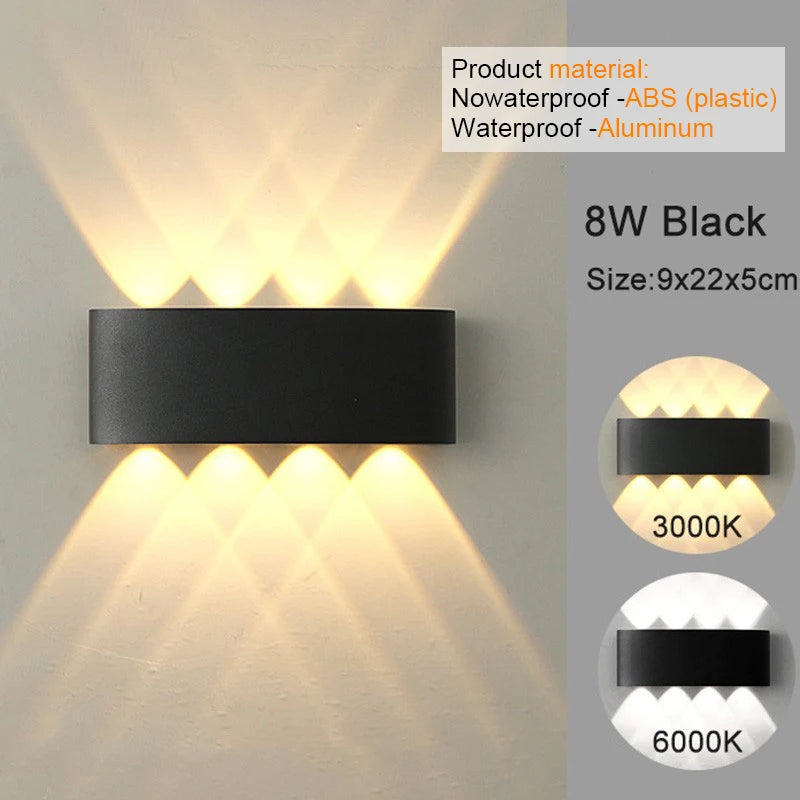 Modern LED Wall Sconce Lighting with Up-Down Design | Stylish Indoor Outdoor Wall Lights for Elegant Ambiance