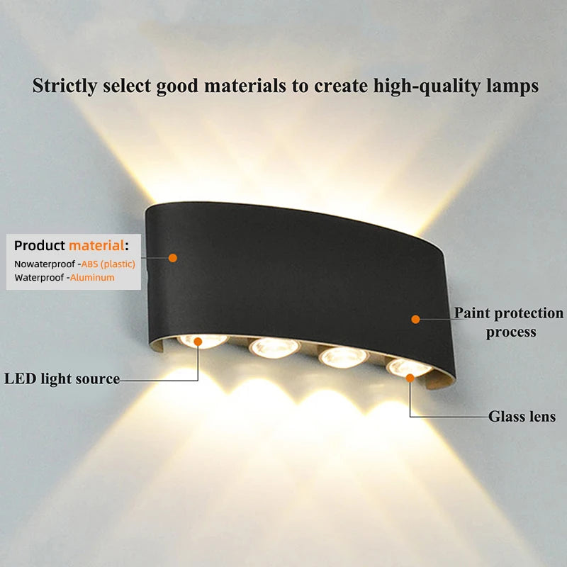 Modern LED Wall Sconce Lighting with Up-Down Design | Stylish Indoor Outdoor Wall Lights for Elegant Ambiance