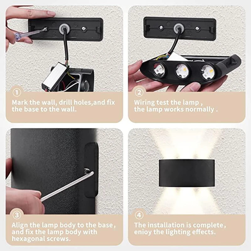 Modern LED Wall Sconce Lighting with Up-Down Design | Stylish Indoor Outdoor Wall Lights for Elegant Ambiance