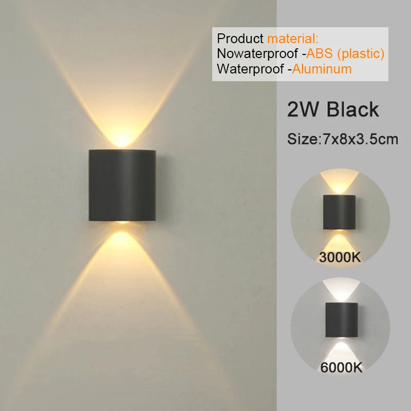 Modern LED Wall Sconce Lighting with Up-Down Design | Stylish Indoor Outdoor Wall Lights for Elegant Ambiance