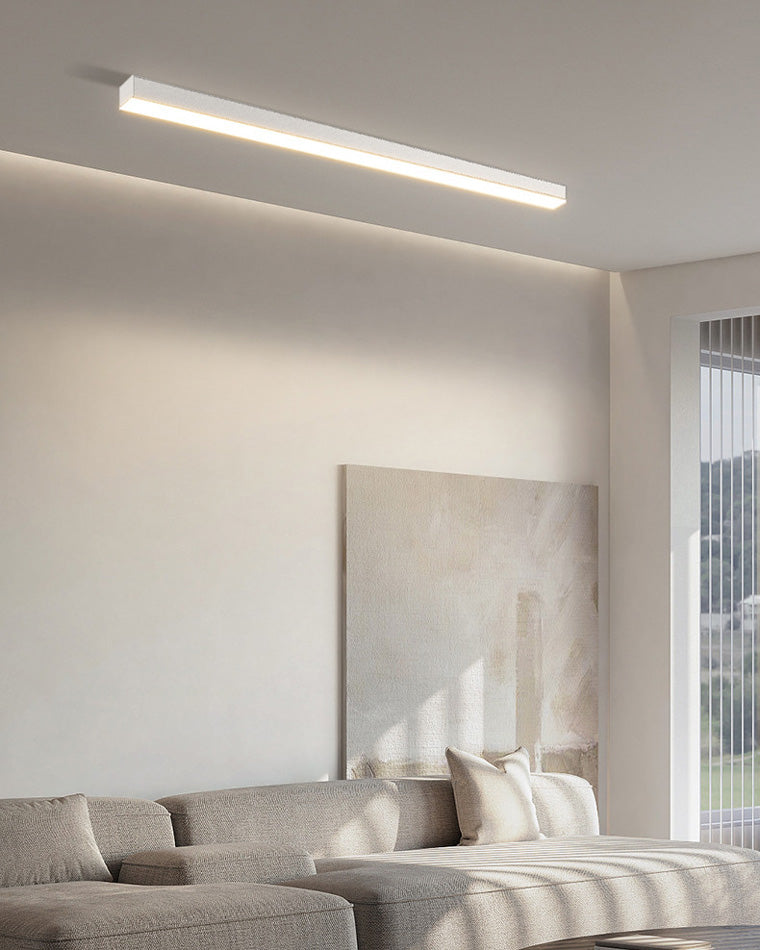 Modern Linear Ceiling Light | Dimmable LED Fixture with Remote Control | Adjustable Ambiance for Any Room