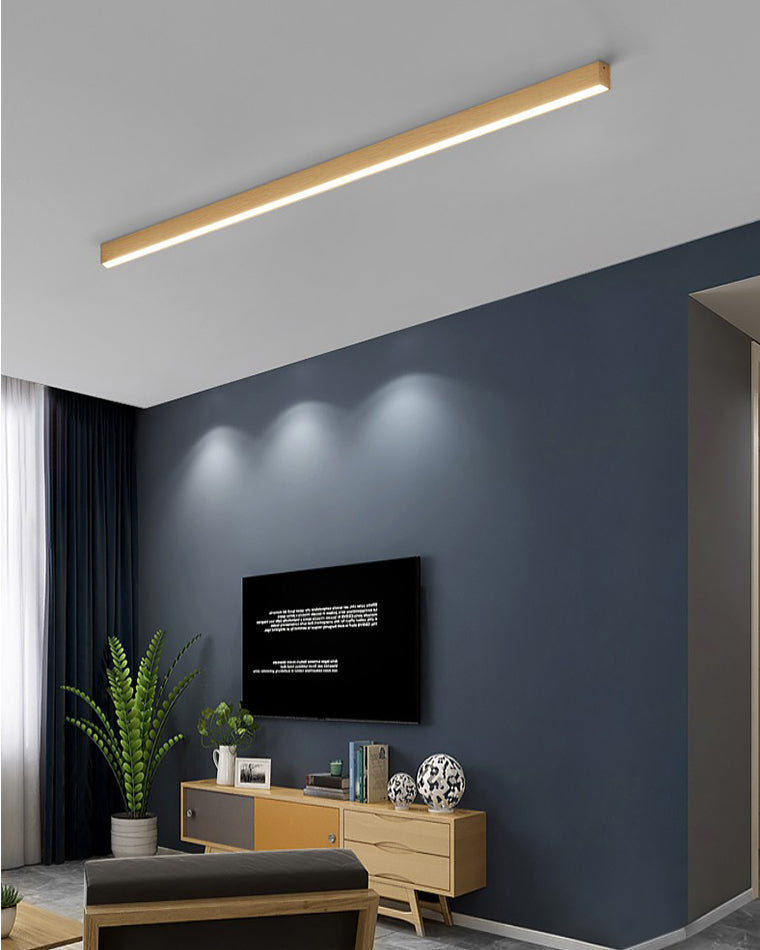 Modern Linear Ceiling Light | Dimmable LED Fixture with Remote Control | Adjustable Ambiance for Any Room
