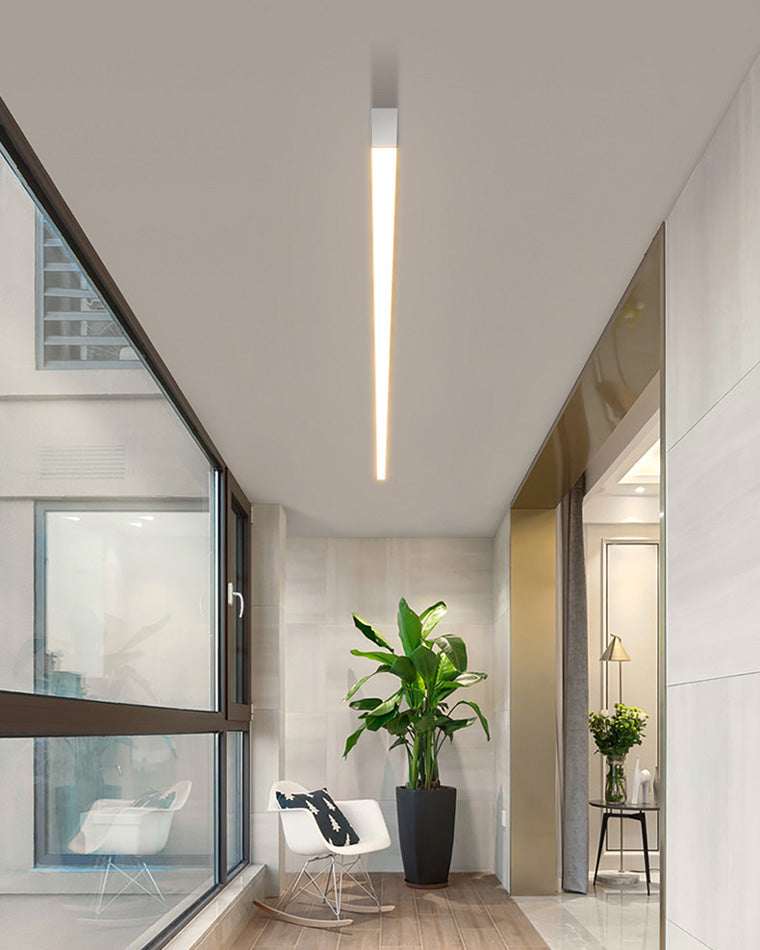 Modern Linear Ceiling Light | Dimmable LED Fixture with Remote Control | Adjustable Ambiance for Any Room