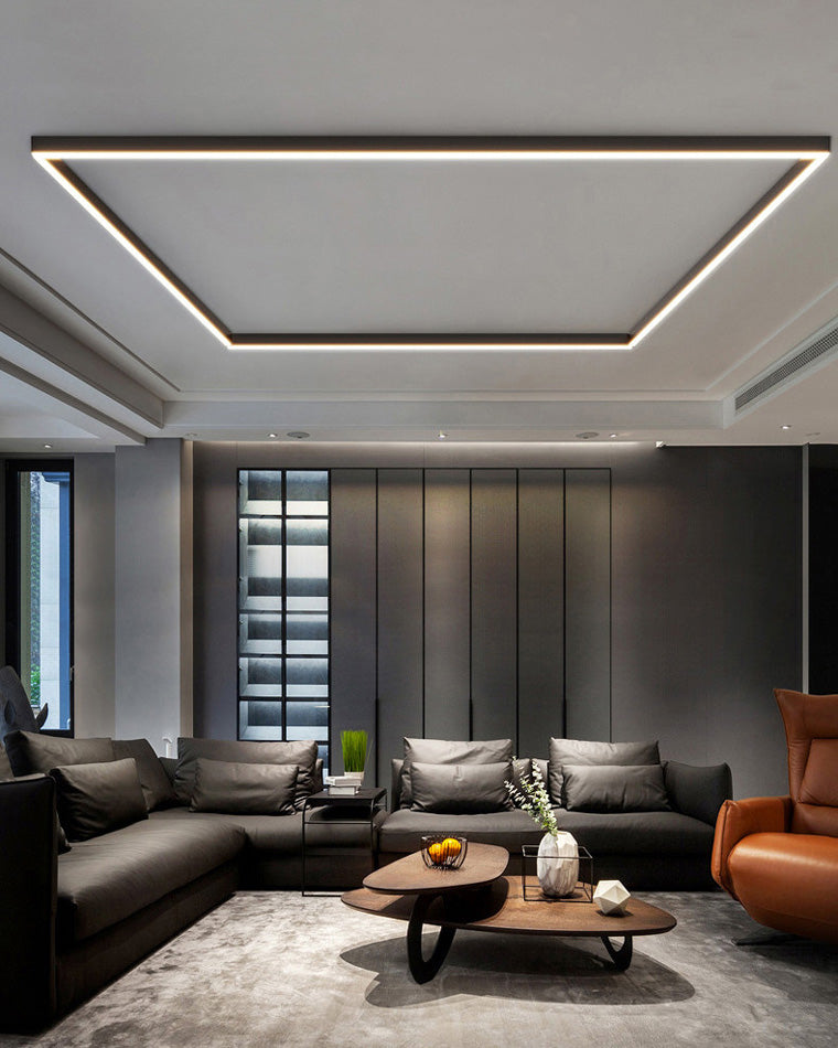 Modern Linear Ceiling Light | Dimmable LED Fixture with Remote Control | Adjustable Ambiance for Any Room