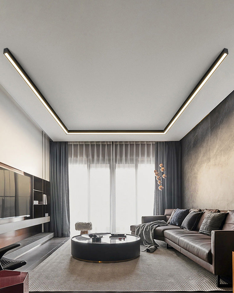 Modern Linear Ceiling Light | Dimmable LED Fixture with Remote Control | Adjustable Ambiance for Any Room