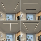 Modern Linear Ceiling Light | Dimmable LED Fixture with Remote Control | Adjustable Ambiance for Any Room