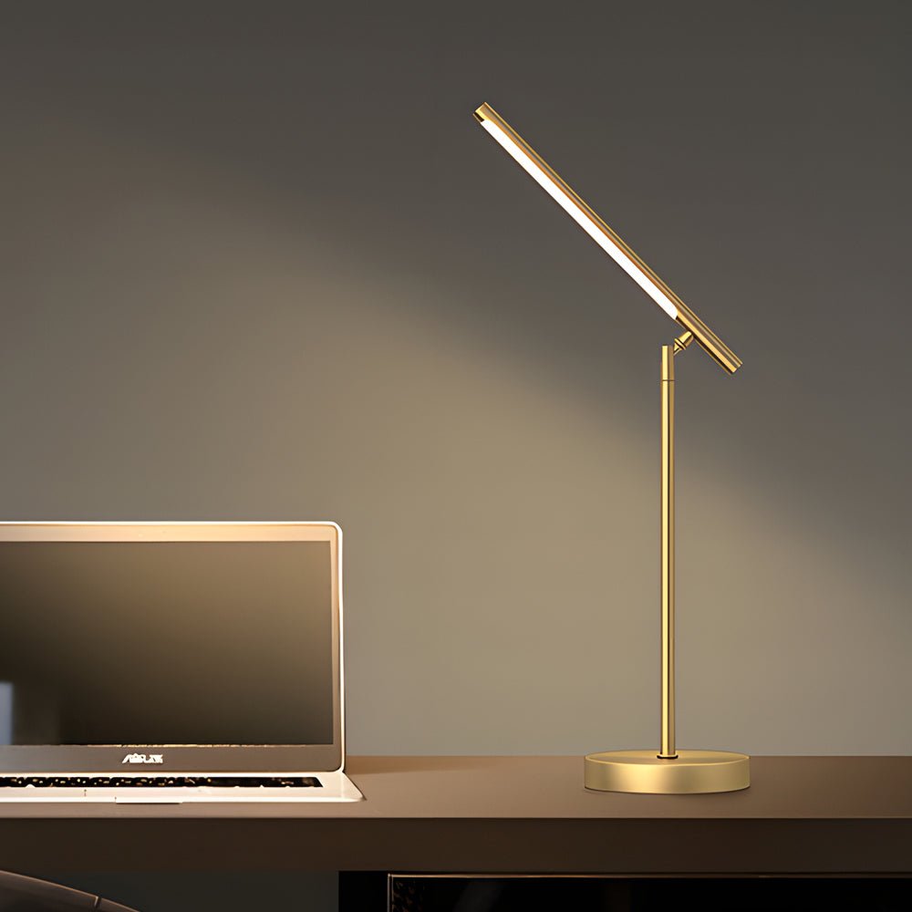 Modern Minimalist | Adjustable LED Desk Lamp with Brushed Copper Finish | Stylish Task Lighting for Home Office