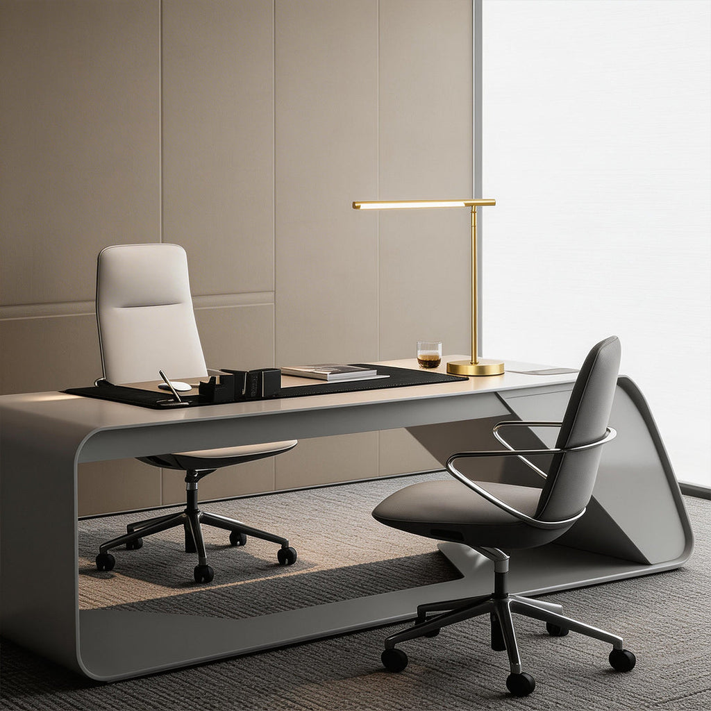 Modern Minimalist | Adjustable LED Desk Lamp with Brushed Copper Finish | Stylish Task Lighting for Home Office