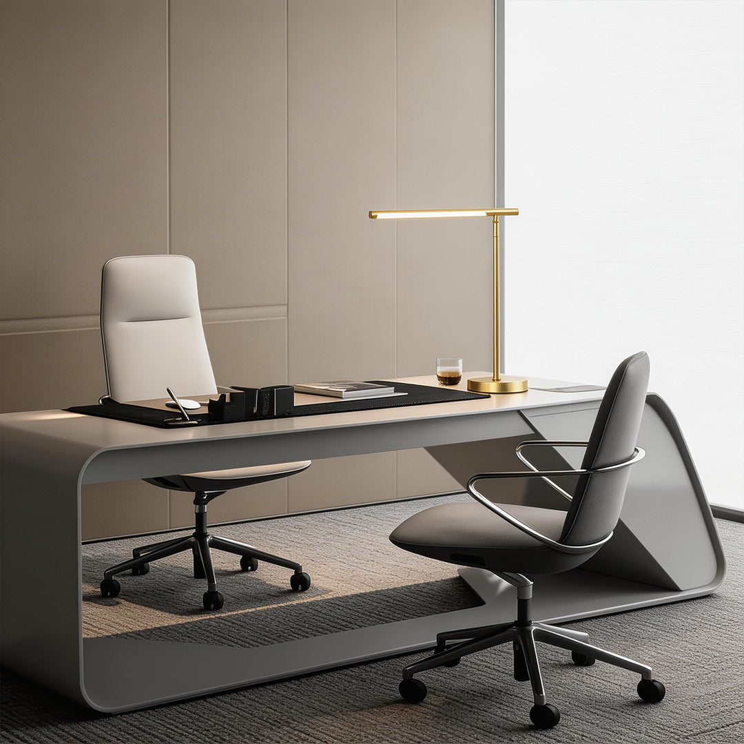 Modern Minimalist | Adjustable LED Desk Lamp with Brushed Copper Finish | Stylish Task Lighting for Home Office