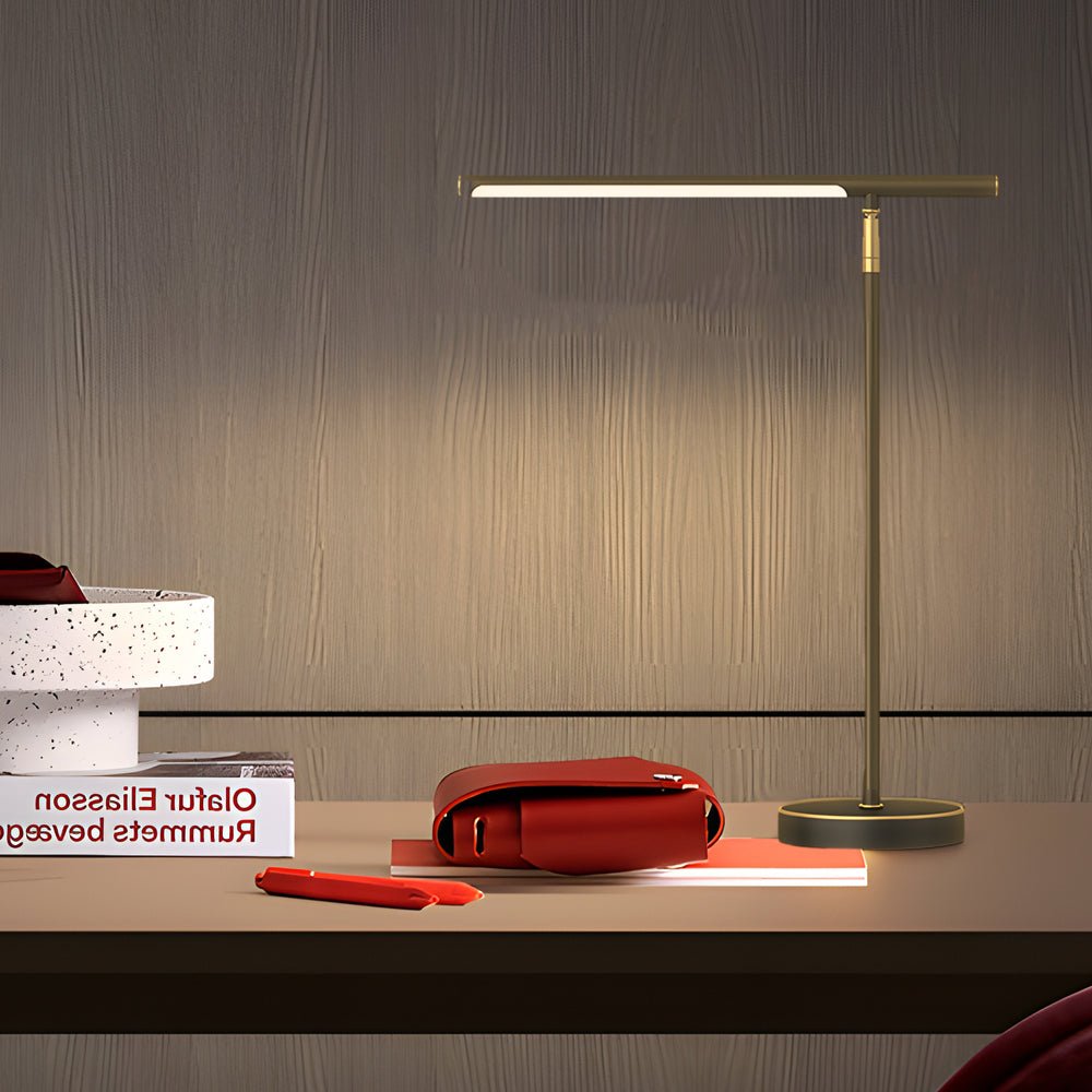 Modern Minimalist | Adjustable LED Desk Lamp with Brushed Copper Finish | Stylish Task Lighting for Home Office
