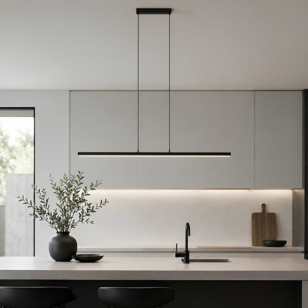 Modern Minimalist | Adjustable Linear Pendant Light for Kitchen with Dimmable Illumination | Ideal for Dining and Workspaces