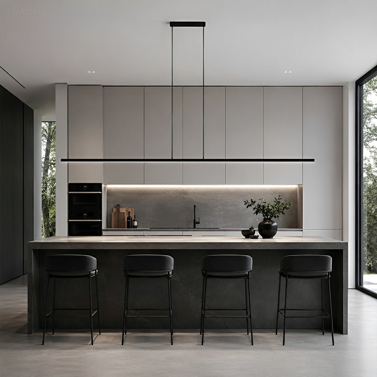 Modern Minimalist | Adjustable Linear Pendant Light for Kitchen with Dimmable Illumination | Ideal for Dining and Workspaces