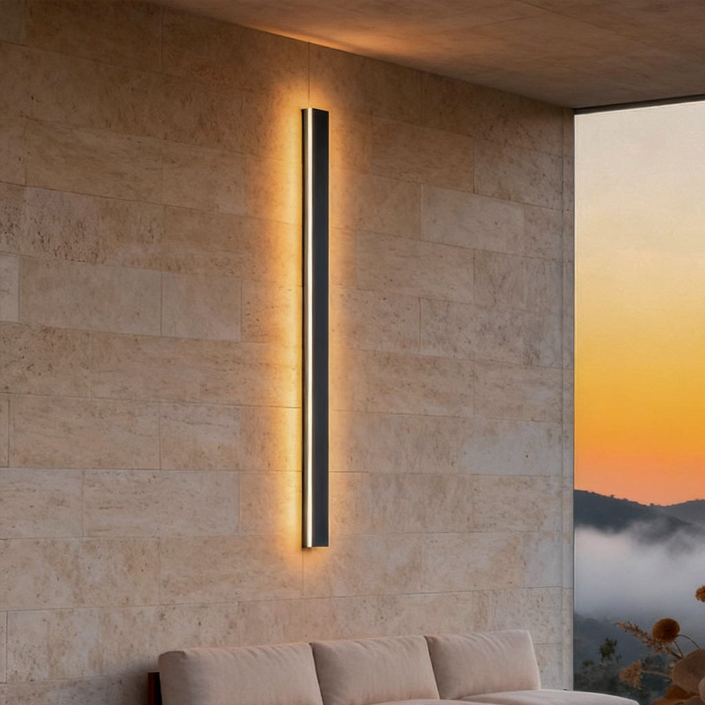 Modern Outdoor Wall Light | Sleek Linear Sconce with Integrated LED & Four Color Modes | Durable Exterior Wall Lights for Versatile Illumination