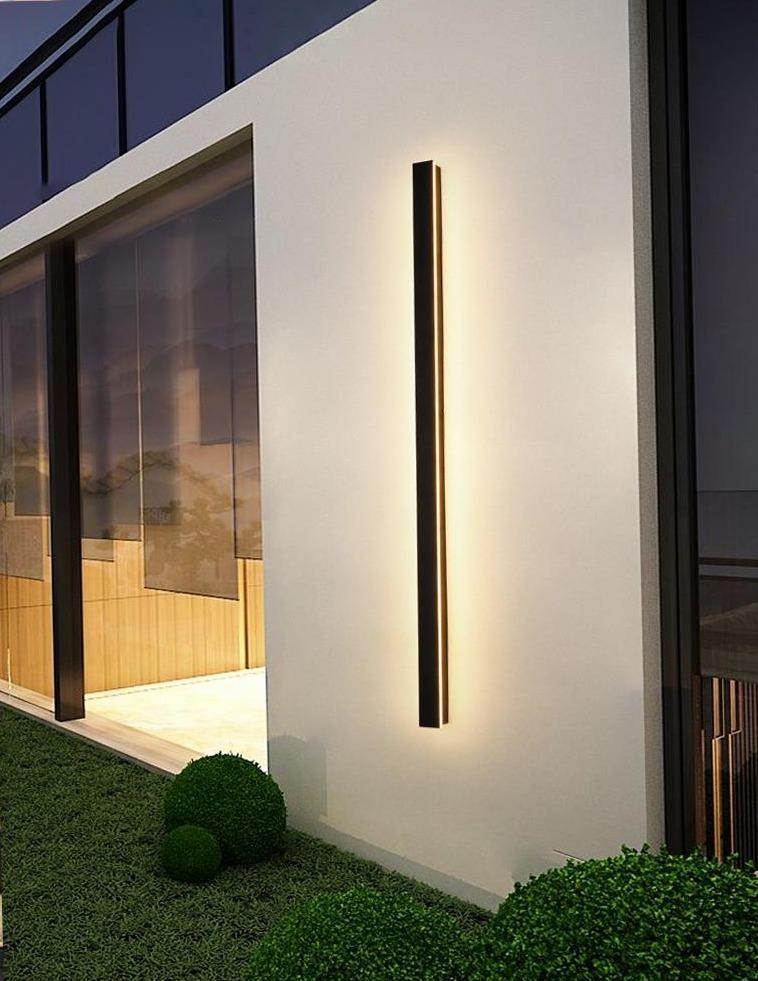 Modern Outdoor Wall Light | Sleek Linear Sconce with Integrated LED & Four Color Modes | Durable Exterior Wall Lights for Versatile Illumination