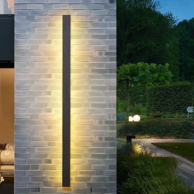 Modern Outdoor Wall Light | Sleek Linear Sconce with Integrated LED & Four Color Modes | Durable Exterior Wall Lights for Versatile Illumination