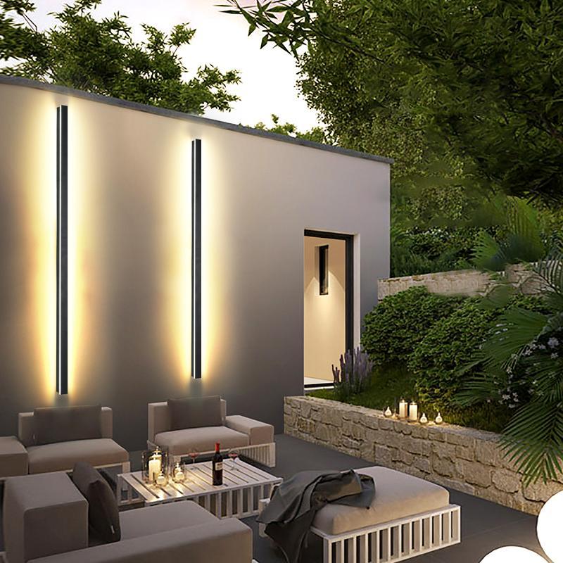 Modern Outdoor Wall Lights | Linear LED Sconce with Four Color Modes | Waterproof Design for Versatile Illumination
